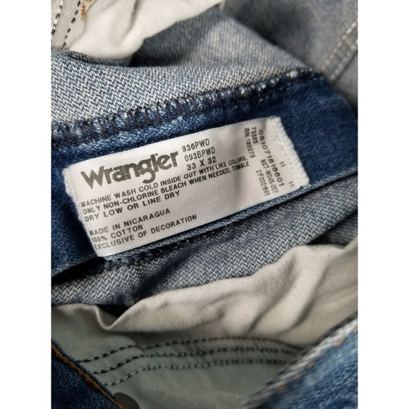 Wrangler Jeans Mens Tag 33x32 Fits 33x31 Cowboy Cut Denim Pants 936PWD - Picture 6 of 16